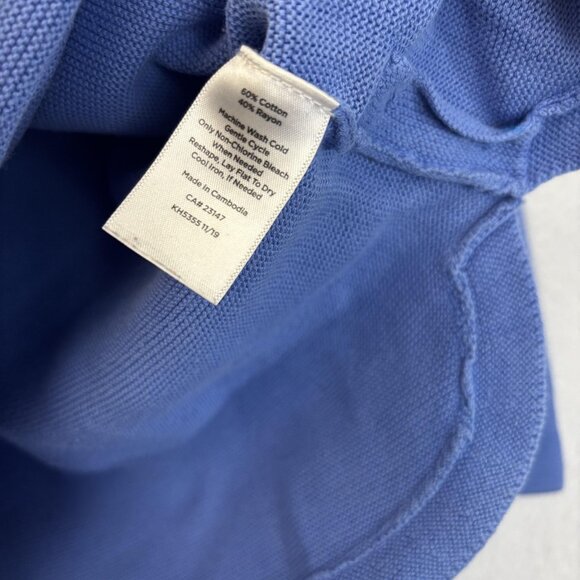 Lot of 2 Talbots Knit Sweater Womens Medium Blue Pink Button Hem Top Long Sleeve - Picture 13 of 16